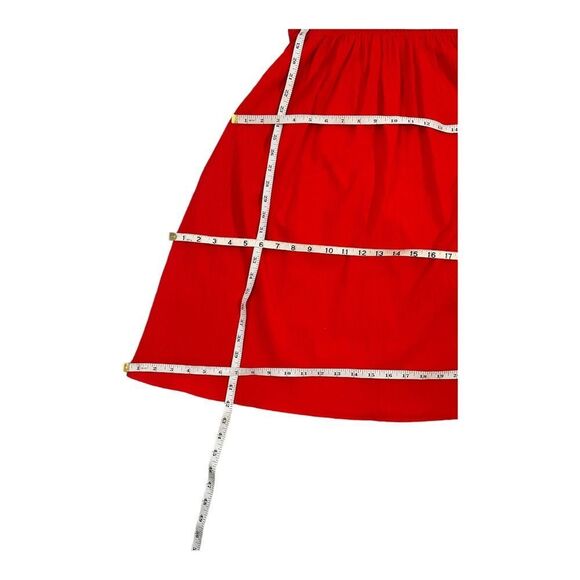 H &M Women Size XS Red Dress Tie Neck Bohemian Short Sleeve Stretch Waist - Picture 15 of 16